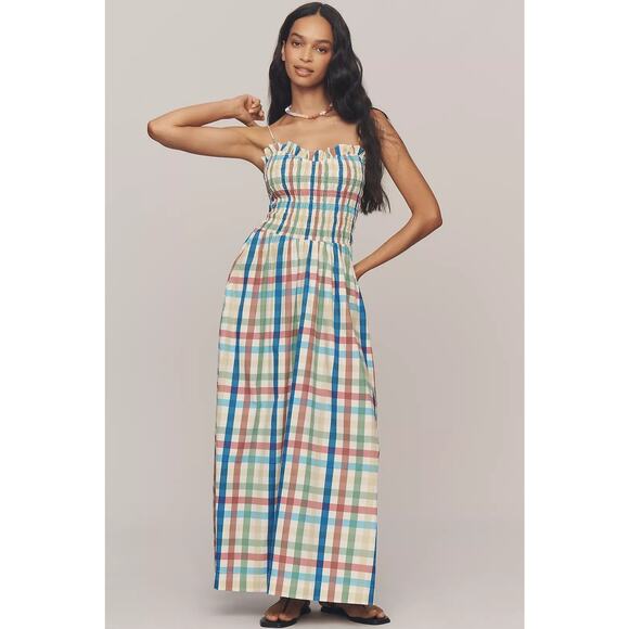 NWT ANTHROPOLOGIE S/W/F Sleeveless Sweetheart A-Line Maxi Dress $368 MEDIUM